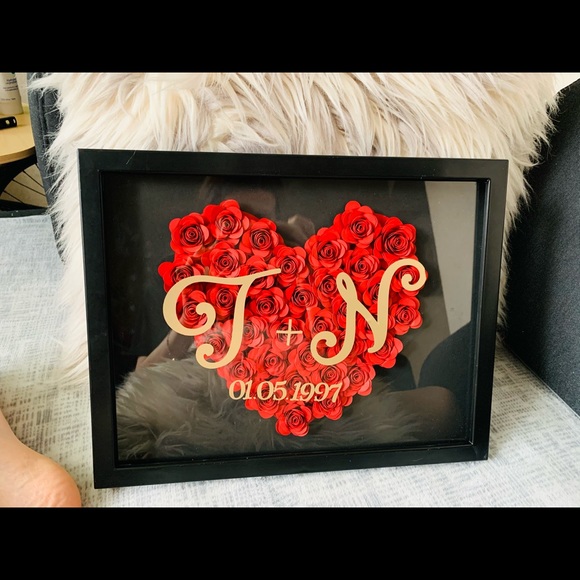 Roses heart shadow box - Picture 8 of 16